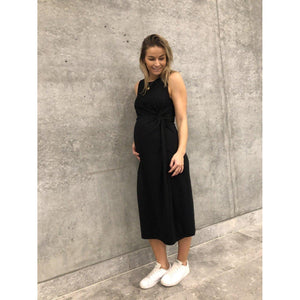 Mamalicious midi graviditetskjole - sort-Graviditetskjole-Mammashop.dk