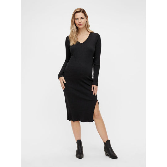 Mamalicious Midi Ventekjole -sort-Graviditetskjole-Mammashop.dk