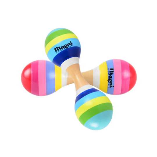 Magni Maracas dobbelt med striber-Musikinstrumenter-Mammashop.dk