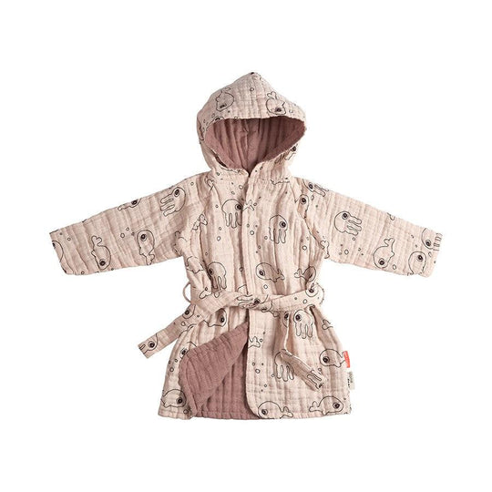 Done by Deer Badekåbe Sea Friends - rosa-Babyhåndklæde-Mammashop.dk