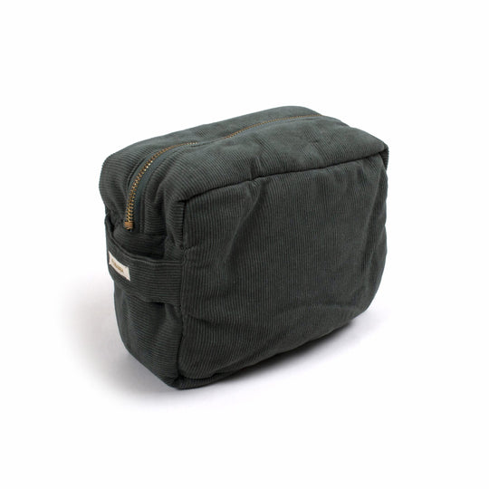 Filibabba Toilettaske - Fløjl - Pine green (lille)-FILIBABBA AW21-Mammashop.dk