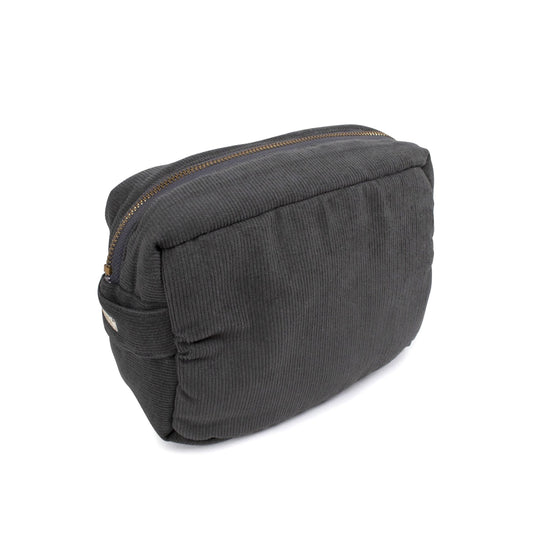 Filibabba Toilettaske - Fløjl - Stone grey (lille)-FILIBABBA AW21-Mammashop.dk