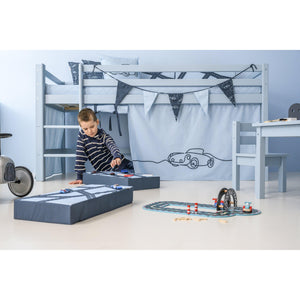 Hoppekids CARS forhæng til seng - Flere størrelser - Dream Blue-Tekstil-Mammashop.dk