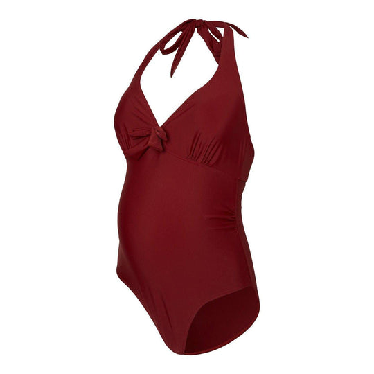 Mamalicious Tenja ventebadedragt, bordeaux-Graviditets badetøj-Mammashop.dk