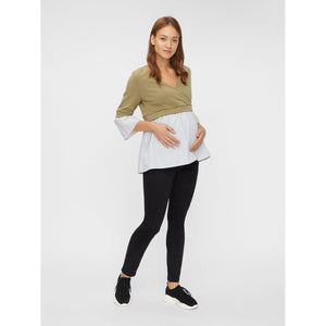 Mamalicious 2-i-en vente- og ammebluse - støvet grøn-Graviditetsbluse-Mammashop.dk