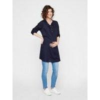 Mamalicious Mercy ventetunika - navy blå-Graviditetsbluse-Mammashop.dk