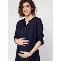 Mamalicious Mercy ventetunika - navy blå-Graviditetsbluse-Mammashop.dk