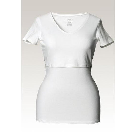 Boob Classic top v-neck, hvid-Graviditetstop-Mammashop.dk