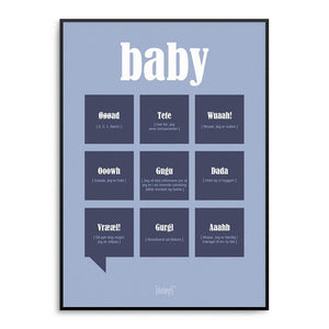 Dialægt Baby boy - flere størrelser-Plakat-Mammashop.dk