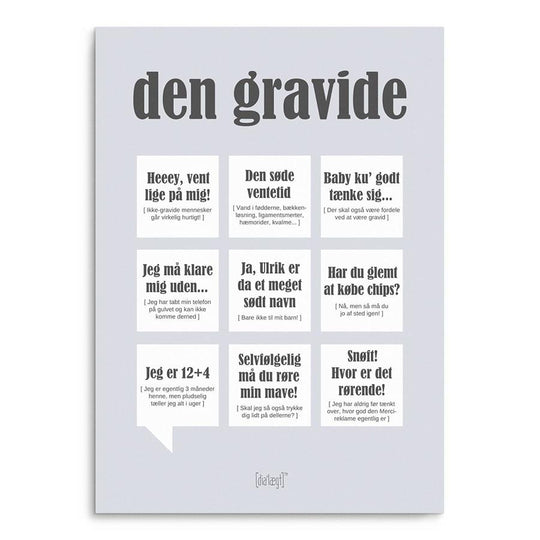 Dialægt Den gravide - flere størrelser-Plakat-Mammashop.dk