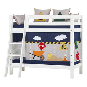 Hoppekids PREMIUM Køjeseng seng m. skrå stige (150 cm høj) - Hvid - Flere størrelser-Køjeseng-Mammashop.dk