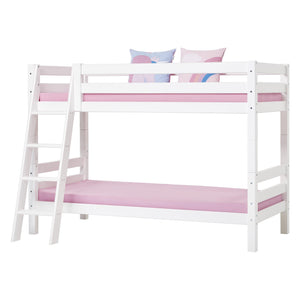 Hoppekids PREMIUM Køjeseng seng m. skrå stige (150 cm høj) - Hvid - Flere størrelser-Køjeseng-Mammashop.dk