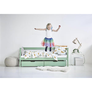Hoppekids Skuffesæt på hjul 2 stk. - Pale Green (Flere størrelser)-Tilbehør til seng-Mammashop.dk