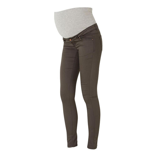 Mamalicious Ida skinny jeans - Beluga grå-Graviditetsbukser-Mammashop.dk