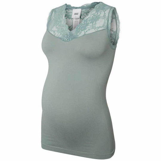 Mamalicious Lace venteop, Chinois Green-Graviditetstop-Mammashop.dk