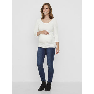 Mamalicious Lola slim fit ventejeans - blå-Graviditetsbukser-Mammashop.dk