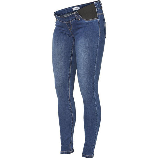 Mamalicious Lola slim fit ventejeans - blå-Graviditetsbukser-Mammashop.dk