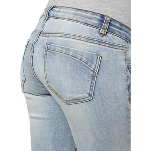 Mamalicious Marbella slim fit bermuda venteshorts - denimblå-Graviditetsshorts-Mammashop.dk