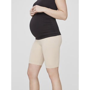 Mamalicious Tia Jeanne venteshorts - hudfarvet-Graviditetsshorts-Mammashop.dk