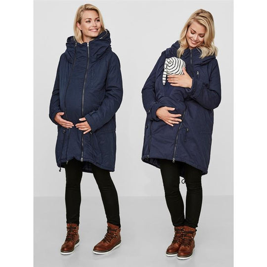 Mamalicious Tikka 3-i-1 foret jakke, navy-Graviditetsjakke-Mammashop.dk